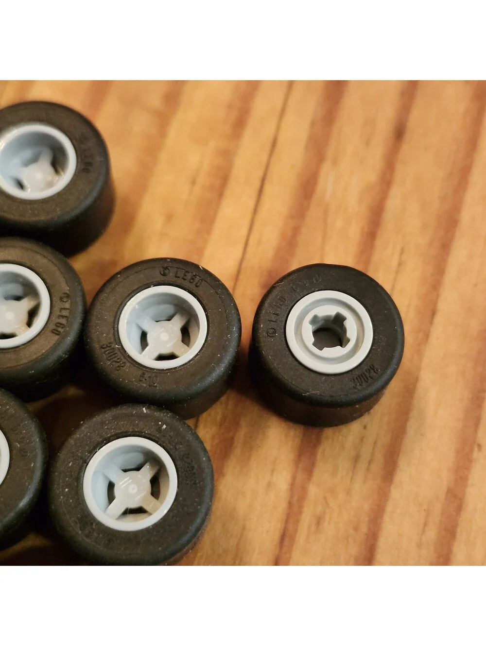 Lego Parts Lot (24) Black Tire 14 x 9 mm Smooth Small Wide Slick 30028 W/15 Rims
